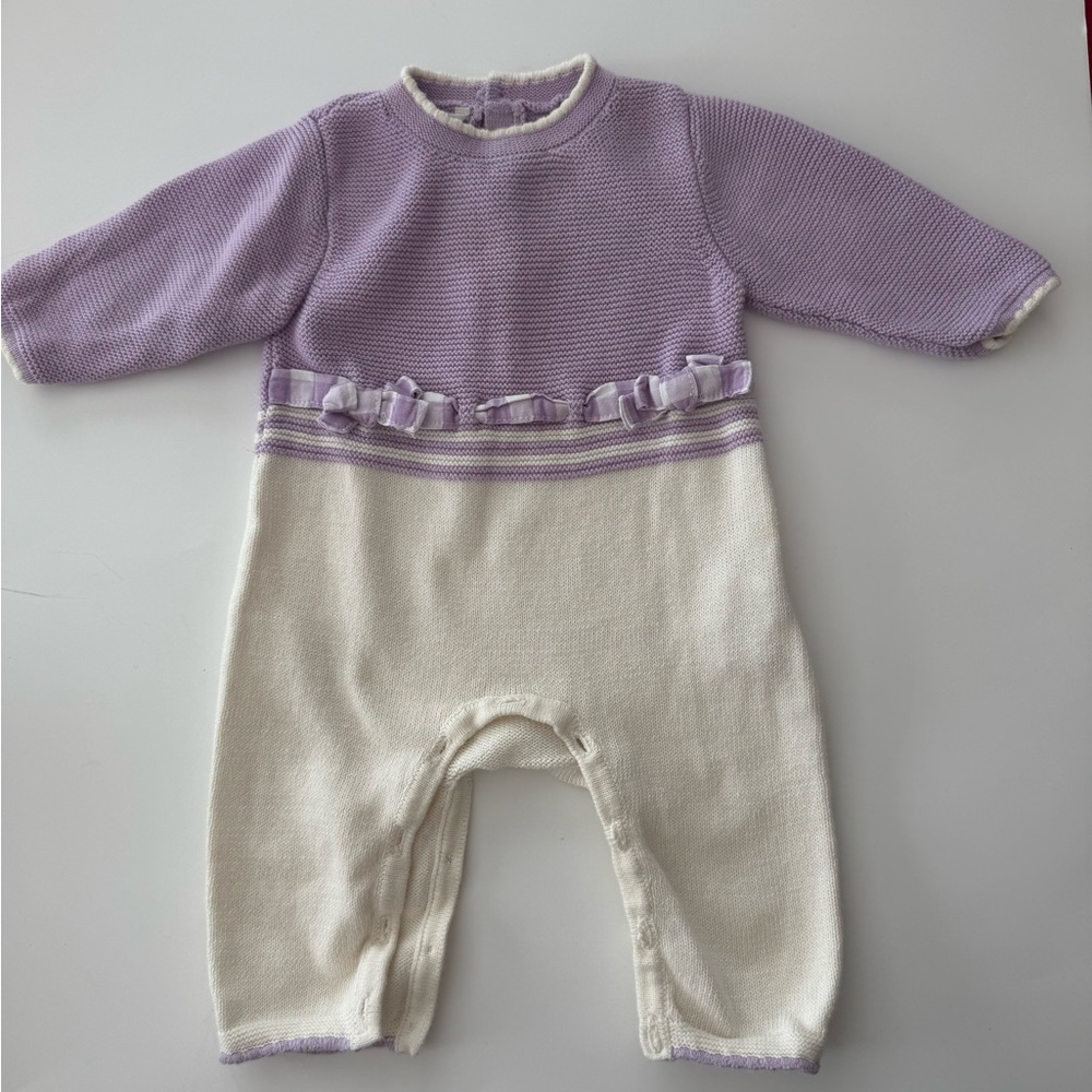 Beautiful Baby Onsie Purple and Cream Kids One Piece